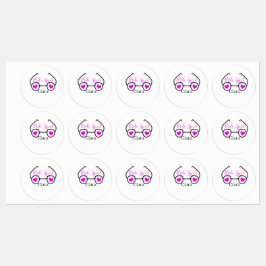 Bride Squad rosa schwarze Brille Herz Brautjungfra Etiketten
