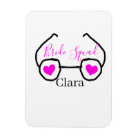 Bride Squad rosa schwarze Brille Herz Brautjungfra