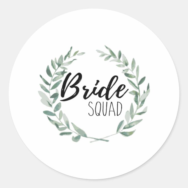 Bride Squad Runder Aufkleber (Vorderseite)