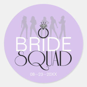 Bride Squad Silhouetten Black on Lites ID252 Runder Aufkleber