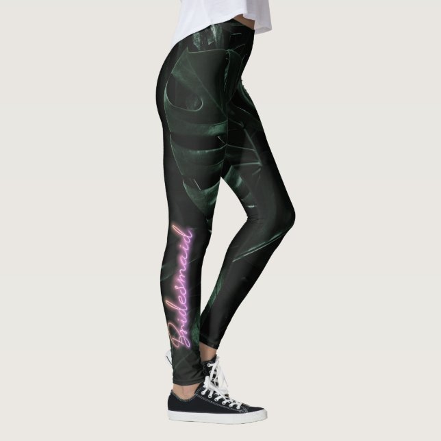 Bride Squad | Tropische Palmen Bachelorette Bridal Leggings (Rechts)