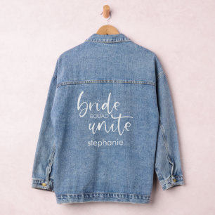 Bride Squad vereint Skriptname Bachelorette Jeansjacke