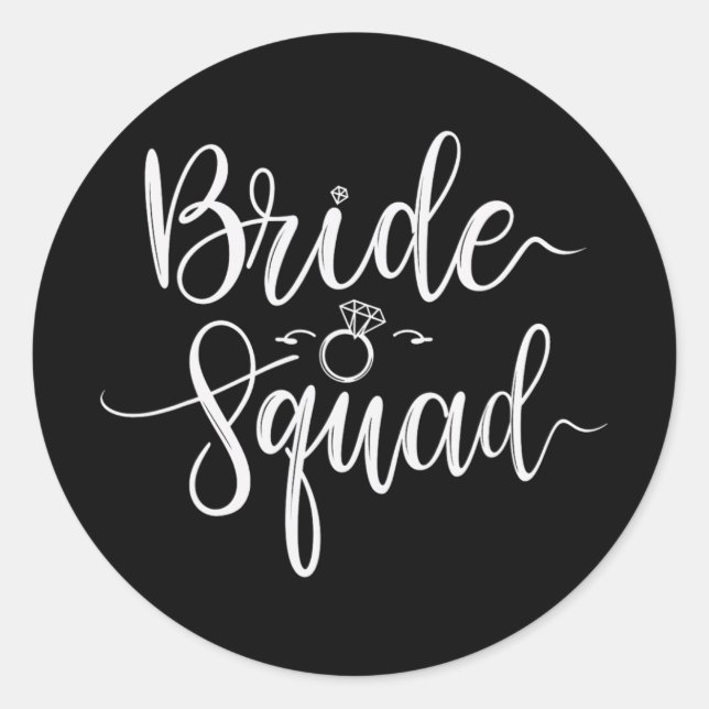 Bride Squad Wedding Team Bridal Junggeselinnen-Abs Runder Aufkleber (Vorderseite)