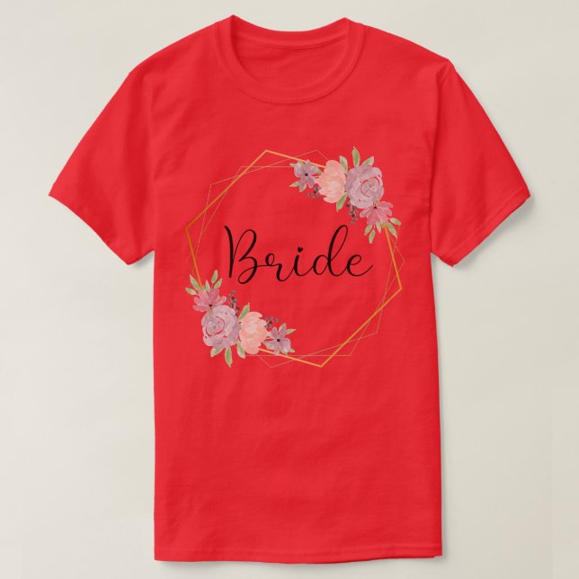 Bride Stag Party Blume bemalt Bride T-Shirt (Design vorne)