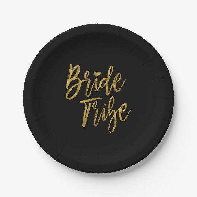 Bride Stamm Imitate Gold Fohlen und Schwarz mit He Pappteller (Vorderseite)