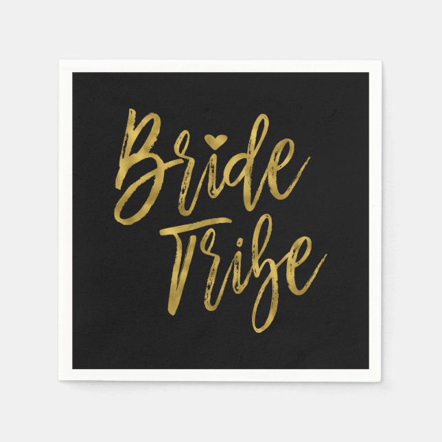 Bride Stamm Imitate Gold Fohlen und Schwarz mit He Serviette (Vorderseite)