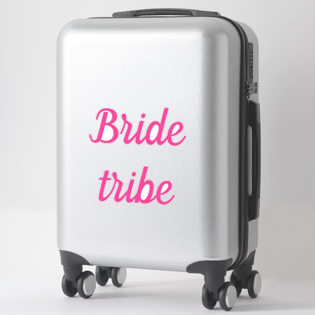 Bride Stamm Pink Bridal Team Custom Text Wedding Aufkleber (Koffer)
