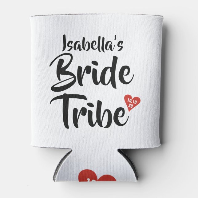 Bride Stamm Red Date Herz Personalisiert Dosenkühler (Vorderseite)
