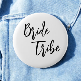 Bride Stamm Schwarz-weiß Elegante Wedding Button