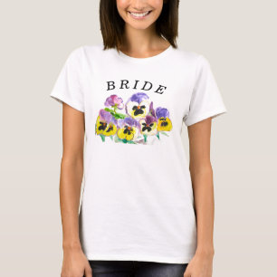 Bride Stamm Stiefmütterchen Floral Vintag Girly We T-Shirt