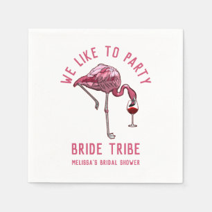 Bride Stamm Wie Party Flamingo Bachelorette Serviette