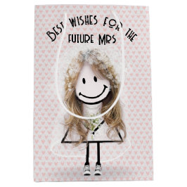 Bride Strichfigur-Mädchen in Sneakers on Hearts Mittlere Geschenktüte