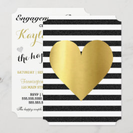 Bride Summer Love Black & Gold Soiree Lawn Party Einladung