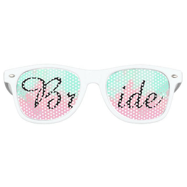 Bride Summer Pink Aquamarine Wasserfarbenhochzeit Partybrille (Vorderseite)