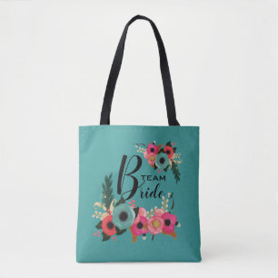 Bride Team. Bridesmaid Modernes Blumengeschenk Tasche