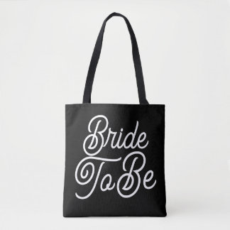 Bride To Be Black & White Tote Bag Tasche