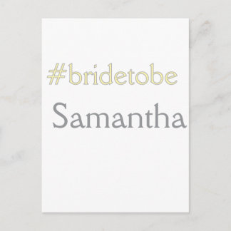 bride to be hashtag bachelorette party bridal show postkarte