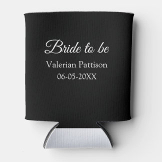Bride to be name date black white bridal shower we dosenkühler