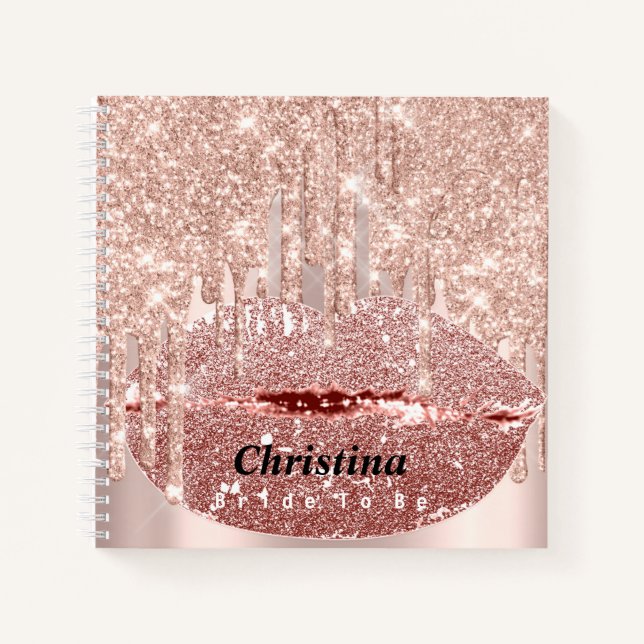 Bride to be Sweet 16. Spark Princess Makeup Lips Notizbuch (Vorderseite)