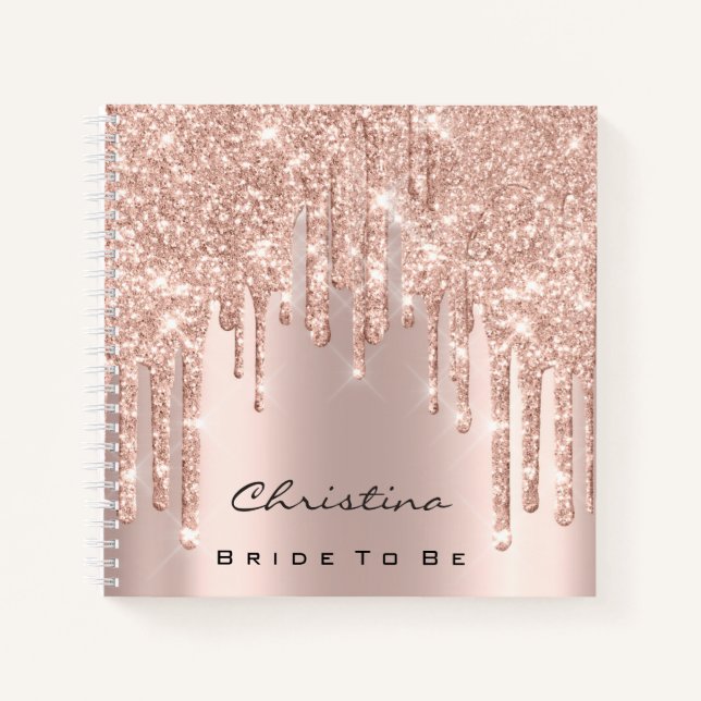 Bride to be Sweet 16. Spark Princess Makeup Rose Notizbuch (Vorderseite)