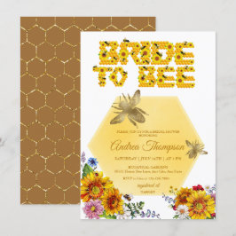 Bride to Bee | Aquarellfarbenes Brautparty Einladung