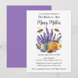 Bride-to-Bee Lavender Honey Brautparty Einladung
