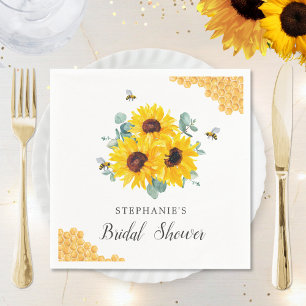 Bride To Bee Waben-Sonnenblumen-Brautjunggesellinn Serviette