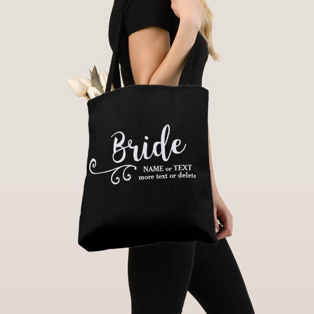 Bride Tote Bag | Chic Schwarz-weiß Modern Script Tasche (Von Nahem)