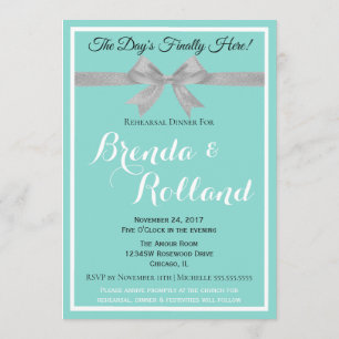 BRIDE Touch Silver Wedding Suite Rehearle Party Einladung