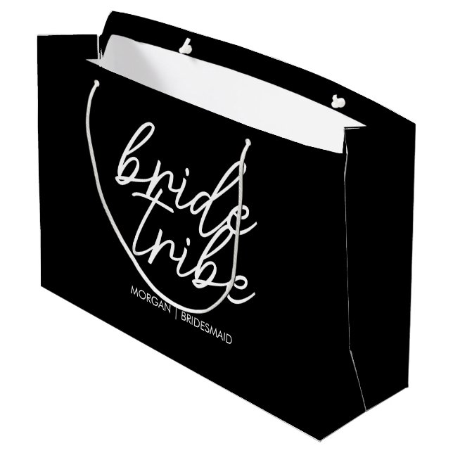 Bride Tribe | Bachelorette Bridesmaid Modern Große Geschenktüte (Rückseite Schrägansicht)