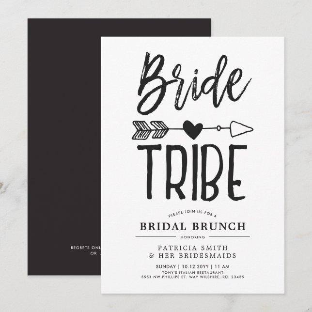 Bride Tribe Bridal Brunch Wedding Einladung (Vorne/Hinten)