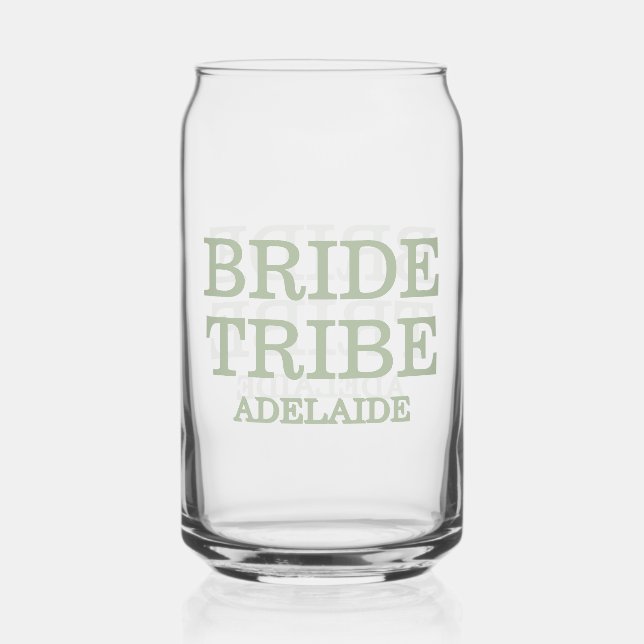 Bride Tribe Bridal Party Sage Green Dosenglas (Vorderseite)
