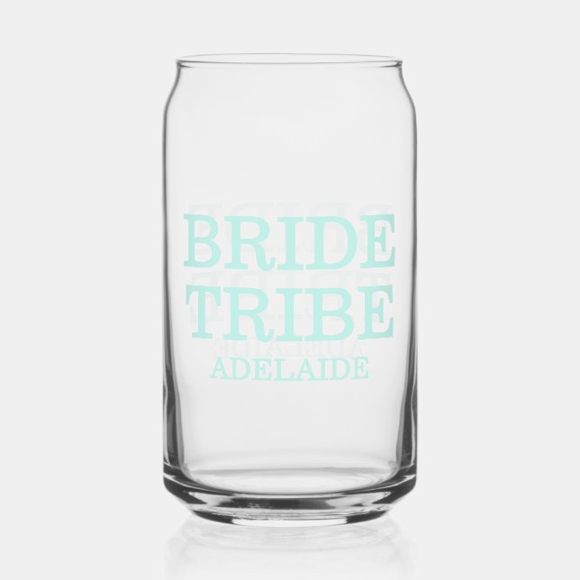 Bride Tribe Bridal Party Turquoise Dosenglas (Vorderseite)