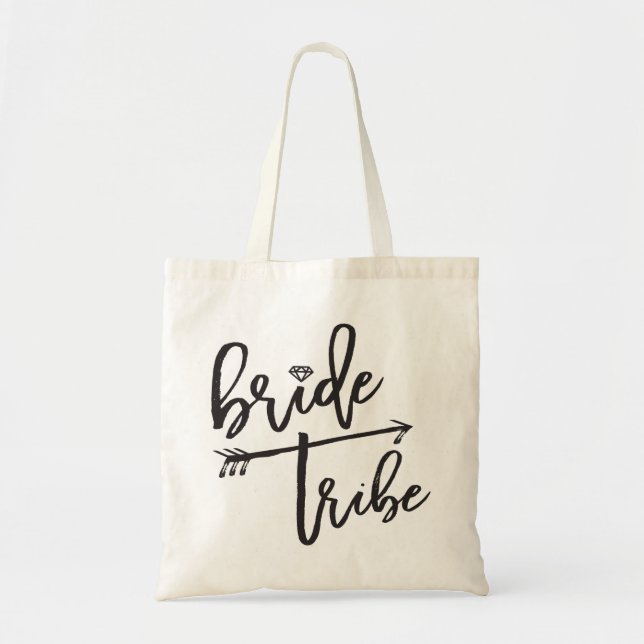Bride Tribe Brush Diamond Bridal Party Wedding Bag Tragetasche (Vorne)