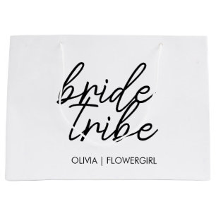 Bride Tribe   Hochzeitsblume Mädchen Moderne Große Geschenktüte