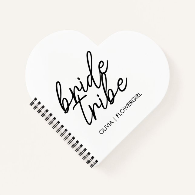Bride Tribe | Hochzeitsblume Mädchen Moderne Notizbuch (Vorderseite)