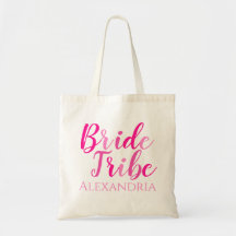 Bride Tribe Hot Pink Typografie Bachelorette