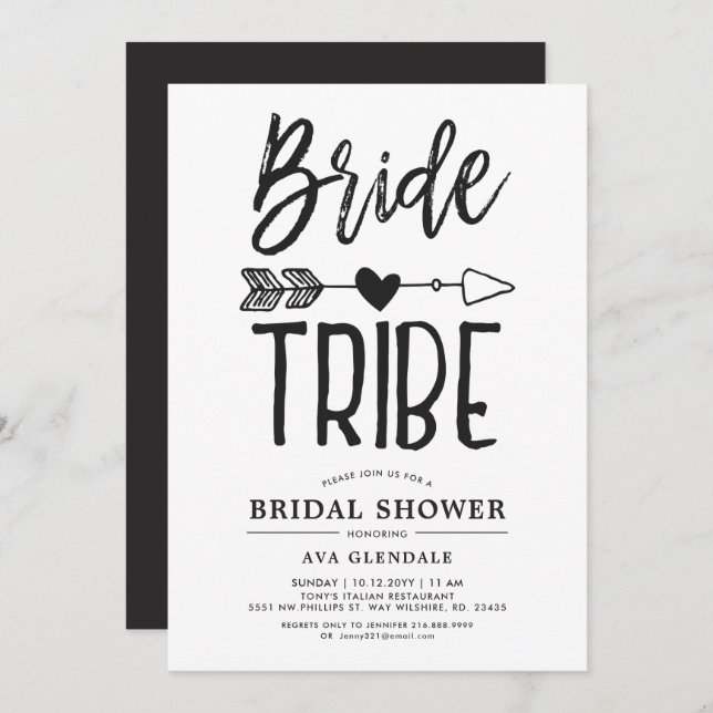 Bride Tribe | Invitation de fête de mariage (Devant / Derrière)