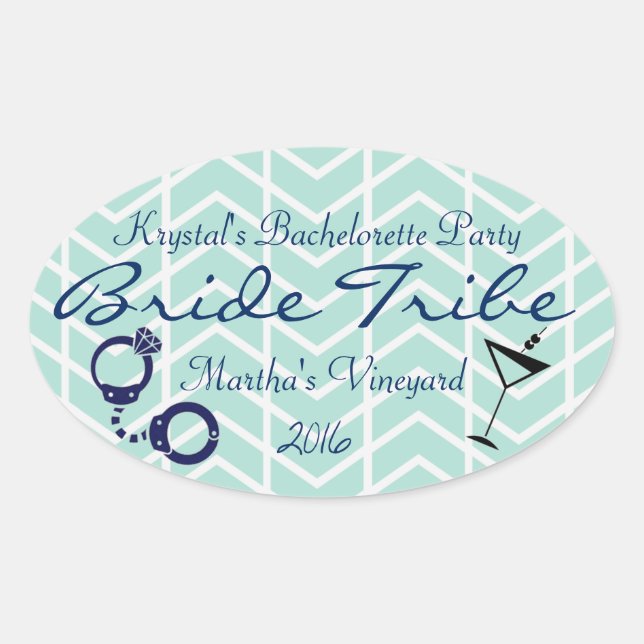 Bride Tribe Junggeselinnen-Abschied Ovaler Aufkleber (Vorderseite)