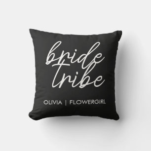Bride Tribe Modernes Blumenmädchen Kissen