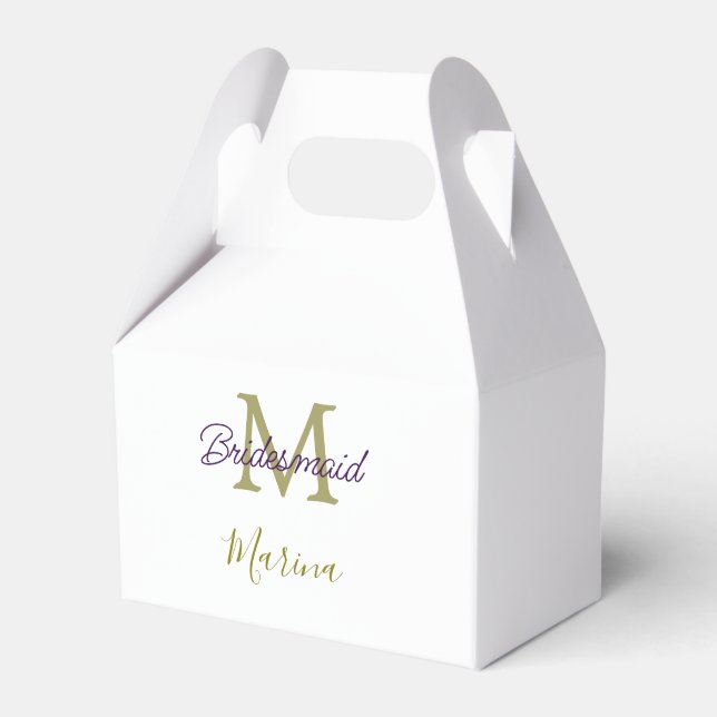 Bride tribe monogram bridal shower simple golden p geschenkschachtel (Vorderseite)