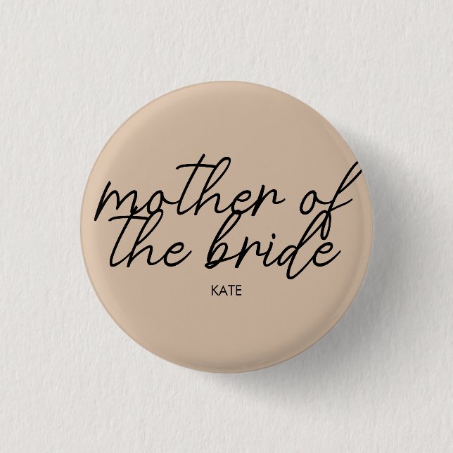 Bride Tribe | Mutter der Modernen Bride Monogram Button (Vorderseite)