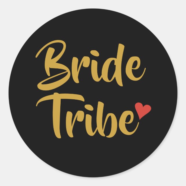 Bride Tribe Red Heart Runder Aufkleber (Vorderseite)