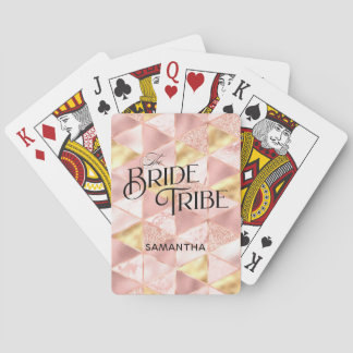 Bride Tribe Rose Gold Harlequin Diamond Bridesmaid Spielkarten