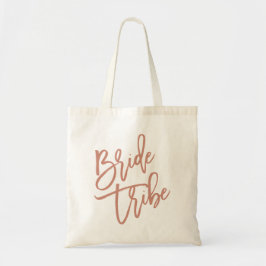 Bride Tribe Rose Gold Script Tragetasche
