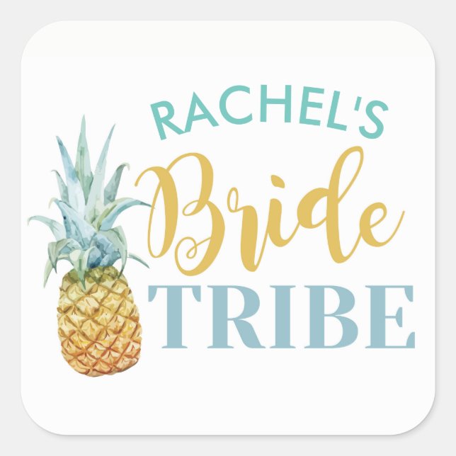 BRIDE Tribe Stickers Fête des mariées ananas Luau (Devant)