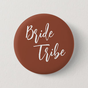Bride Tribe Terracotta Burnt Orange Wedding Button