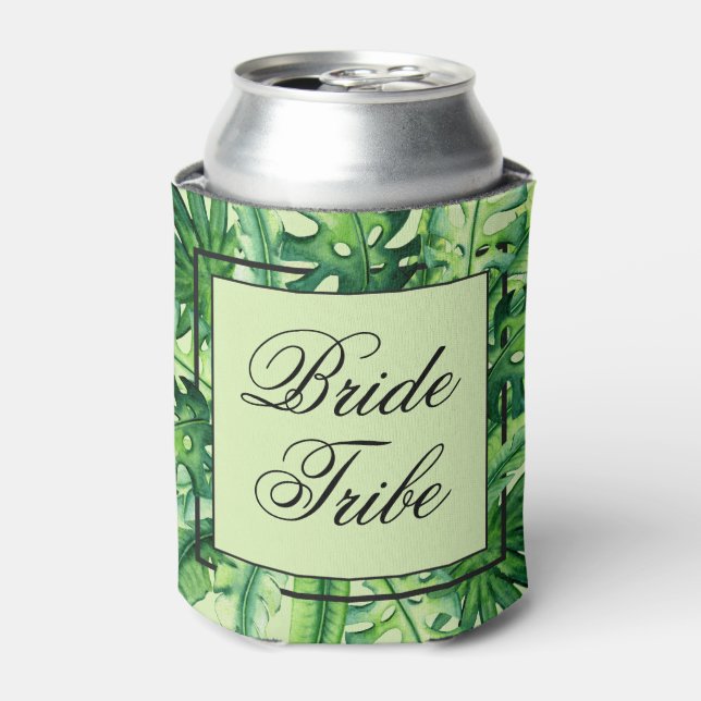 Bride Tribe | Trendy Tropical Junggeselinnen-Absch Dosenkühler (Kanne Vorderseite)