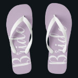 Bride Typografy Lila Wedding Flip Flops<br><div class="desc">Unsere Brautflöten sind perfekt für die Braut.</div>