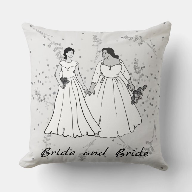 BRIDE UND BRIDE-THROW-PILLOW KISSEN (Vorderseite)